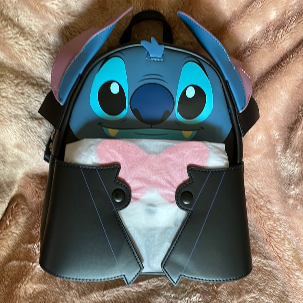 Loungefly Disney Vampire Stitch Bowtie Mini Backpack